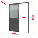 Ver imagem 4 de Porta de Correr Suspensa Meia Lambril Meia Vidro Dir L.25 Cinza 210x80 Brimak