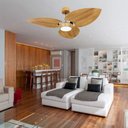 Ver imagem 4 de Ventilador de Teto Com Controle Remoto Natuvent Dahlia Led 3 Pás Madeira Teca 3000k Branco Quente, L