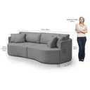 Ver imagem 3 de Sofá 3 Lugares Dakota Cinza Escuro 188 Cm