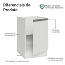 Ver imagem 3 de Balcão de Cozinha 50cm 1 Porta (sem Tampo) Branco Glamy Madesa
