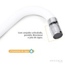 Ver imagem 3 de Torneira de Cozinha Gourmet Branco Mesa Bica Móvel Inox Silicone Arejador Articulado 1/4 de Volta