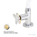 Ver imagem 4 de Torneira de Cozinha Gourmet Branco Mesa Bica Móvel Inox Silicone Arejador Articulado 1/4 de Volta