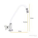 Ver imagem 2 de Torneira de Cozinha Gourmet Branco Mesa Bica Móvel Inox Silicone Arejador Articulado 1/4 de Volta