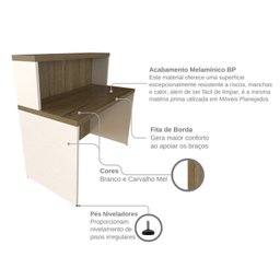Balcão de Atendimento para Recepção - 120cm de Largura - 9