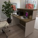 Ver imagem 1 de Balcão de Atendimento para Recepção - 120cm de Largura Branco/Carvalhomel