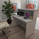 Ver imagem 1 de Balcão de Atendimento para Recepção - 120cm de Largura Branco/Cinzacristal