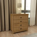 Ver imagem 2 de Cômoda 4 Gavetas em Madeira Linha Topázio - Freijó