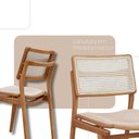 Ver imagem 3 de Conjunto com 2 Cadeiras Madeira Eva Premium Linho Off Imbuia Natural