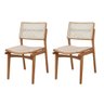 Conjunto com 2 Cadeiras Madeira Eva Premium Linho Off Imbuia Natural - 1