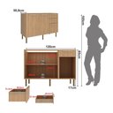 Ver imagem 3 de Balcão de Cozinha Gabinete para Pia 120cm 2 Portas 3 Gavetas Multimóveis Cr20441 Freijó