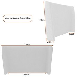 Cama Japonesa com Cabeceira Corea Seo Queen Bouclé Off White - Sallar Home - 3