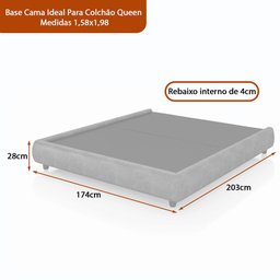 Cama Japonesa com Cabeceira Corea Seo Queen Bouclé Off White - Sallar Home - 2