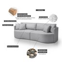 Ver imagem 5 de Sofá 3 Lugares 222cm Dakota Moderno Cinza Claro