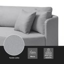 Ver imagem 4 de Sofá 3 Lugares 222cm Dakota Moderno Cinza Claro