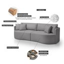 Ver imagem 4 de Sofá 3 Lugares 222cm Dakota Braços Redondos