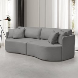 Sofá 3 Lugares 222cm Dakota Braços Redondos - 1