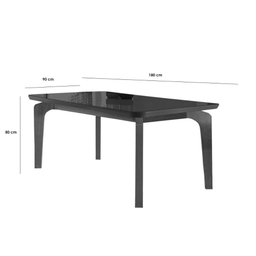 Sala de Jantar Completa Londrina Tampo Madeirado C/ Vidro Curvo 180x90 e 6 Cadeiras Amsterdã Imbuia - 8