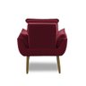 Poltrona para Sala Decorativa Opala Pés Madeira Suede Bordô Império Decor - 5