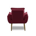 Ver imagem 5 de Poltrona para Sala Decorativa Opala Pés Madeira Suede Bordô Império Decor