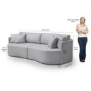 Ver imagem 3 de Sofá 3 Lugares 246 Cm Dakota Moderno Cinza Claro