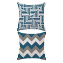 Ver imagem 1 de Kit 2 Capas de Almofadas Chevron Azul