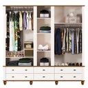 Ver imagem 3 de Guarda-roupa Retrô 5p 6g Off White-nogueira Roupeiro Casal