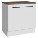 Ver imagem 1 de Balcão de Cozinha 80 cm 2 Portas Branco Tampo Rustic Agata Madesa