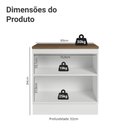 Ver imagem 2 de Balcão de Cozinha 80 cm 2 Portas Branco Tampo Rustic Agata Madesa