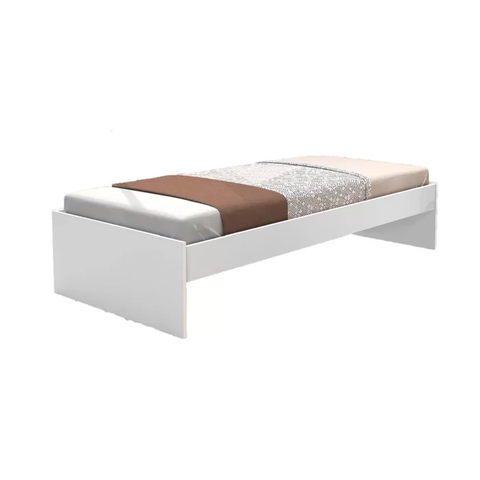 Cama Turca de Solteiro Padrão Resistente Branca de Madeira Reforçada Moderna
