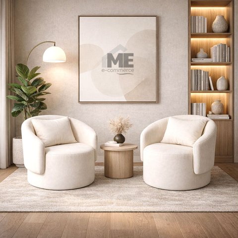 Kit 2 Poltrona Organica Maitê Sala Recepçao Tecido Buche:bege