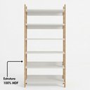 Ver imagem 4 de Estante Industrial Alta 93cm x 32cm x 180cm para Livros ou Decoração com 6 Prateleiras 100% MDF