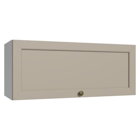 Armário Aéreo 80 cm 1 Porta Basculante Branco-Crema Vik Madesa Branco-Crema
