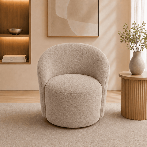 Poltrona Decorativa Yara Base Giratória Boucle Sala Estar Quarto Recepção Confortável