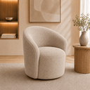 Ver imagem 4 de Poltrona Decorativa Yara Base Giratória Boucle Sala Estar Quarto Recepção Confortável