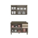 Ver imagem 4 de Cozinha Compacta Modulada 2 Peças 100% MDF com Tampo Connect Marrom/Duna/Cristal Ii