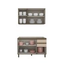 Ver imagem 4 de Cozinha Compacta Modulada 2 Peças 100% MDF Connect Marrom/Duna/Cristal Ii