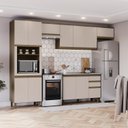 Ver imagem 1 de Cozinha Completa Modulada 5 Peças 100% MDF com Torre Quente Connect Marrom Duna/Cristal Ii