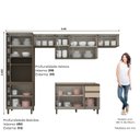 Ver imagem 3 de Cozinha Completa Modulada 5 Peças 100% MDF com Torre Quente Connect Marrom Duna/Cristal Ii