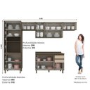 Ver imagem 3 de Cozinha Completa Modulada 5 Peças 100% MDF com Torre Quente Connect Marrom/Duna/Cristal Ii