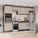 Ver imagem 1 de Cozinha Completa Modulada 5 Peças 100% MDF com Torre Quente Connect Marrom/Duna/Cristal Ii