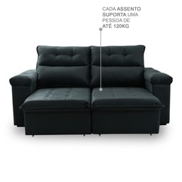 Sofá Retrátil/reclinável Verona 1,80m Cinza Lunar C/ Molas no Assento - King House - 6
