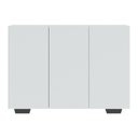 Ver imagem 2 de Aparador Buffet 3 Portas Com Pés Quadrados Veneza Multimóveis V1010 Branco/Preto Branco/Preto