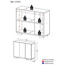 Ver imagem 4 de Aparador Buffet 3 Portas Com Pés Quadrados Veneza Multimóveis V1010 Branco/Preto Branco/Preto