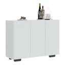 Ver imagem 1 de Aparador Buffet 3 Portas Com Pés Quadrados Veneza Multimóveis V1010 Branco/Preto Branco/Preto