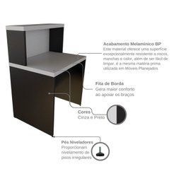 Balcão de Atendimento para Recepção - Pequeno 80cm de Largura - 10