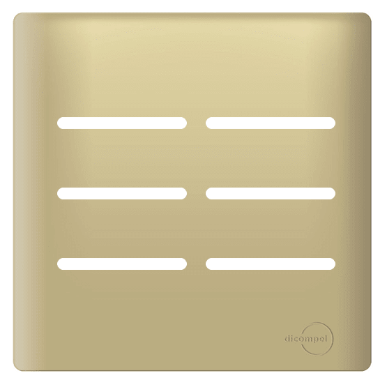 Placa 4x4 para 6 Interruptor Dourado - Novara