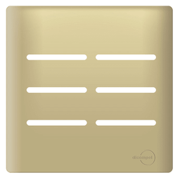Placa 4x4 para 6 Interruptor Dourado - Novara - 1