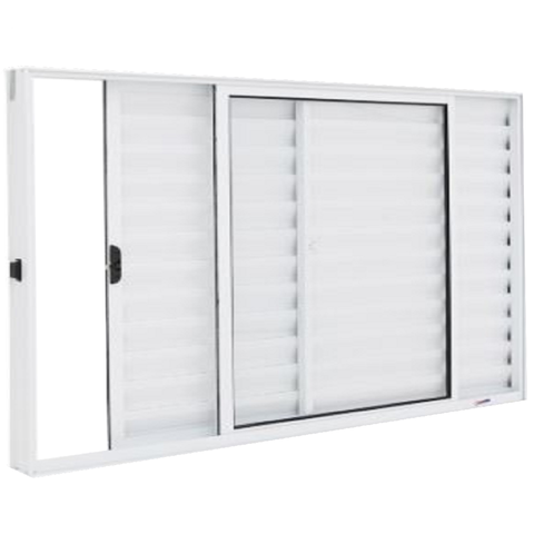 Janela Veneziana 3 Folhas Alumínio Branco Modular:100 x 120