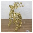 Ver imagem 3 de Rena Aramada Natal Iluminada 30 Led Dourada com Glitter 30cm