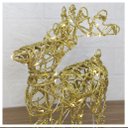 Ver imagem 4 de Rena Aramada Natal Iluminada 30 Led Dourada com Glitter 30cm